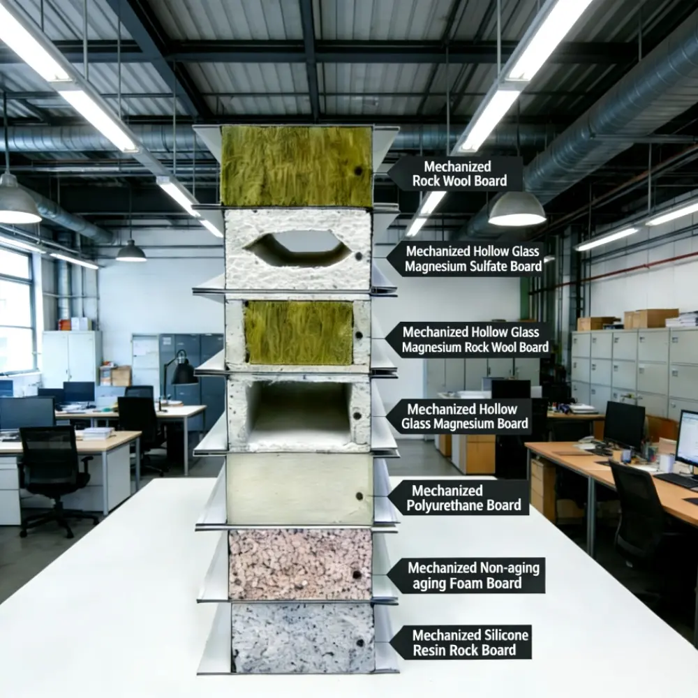 مواد جدران مقاومة للحريق عالية الكثافة، ألواح عازلة، ألواح جدران خارجية، ألواح صوف صخري مركبة